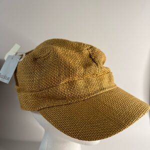 Paulo Solari Woven Straw Cadet Cap Golden Tan